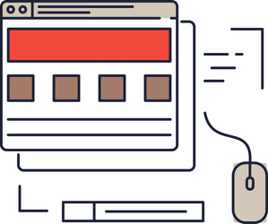 digital computer open online document icon vector image