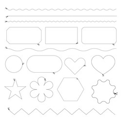 dotted lines dashed line shapes with scissors cutt vector image