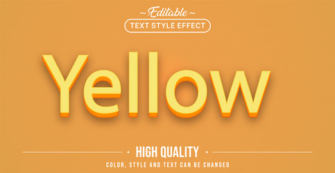 editable text style effect - yellow vector image