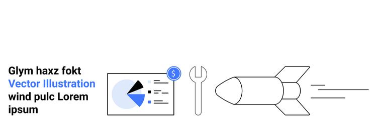 rocket launch strategy with analytics dashboard vector image