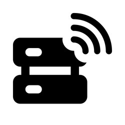 wireless data sharing through cloud server vector image