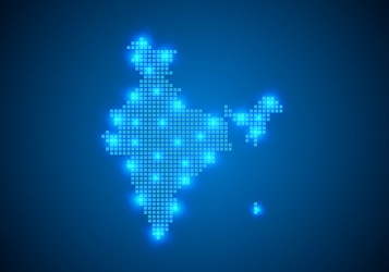 abstract blue background with map internet line vector image