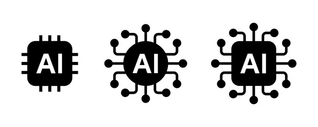 AI Processor Chip Icon vector image