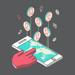 conceptual image with social networks flat vector image