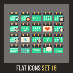 Flat icons set 16 vector