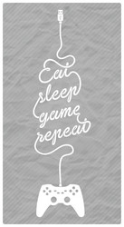 gamepad with cable in the shape of a message vector image