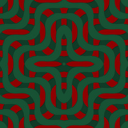 retro 3d green and red overlapping waves vector image