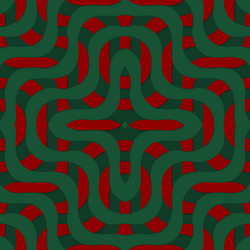 Retro 3d green and red overlapping waves vector