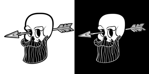 skull with arrow in head design element vector image