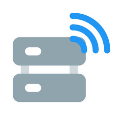 wireless data sharing through cloud server vector image