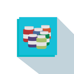 abstract school object on a blue square white vector image