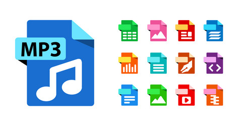 big collection icons file format vector image