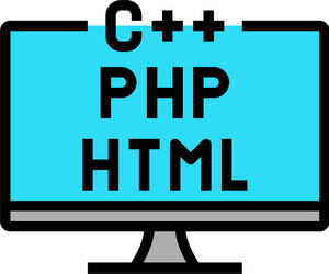 coding on different program languages color icon vector image