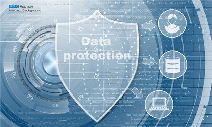 data protection abstract background with shield vector image