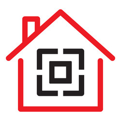 House for sale icon data in qr code vector