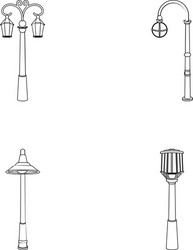 lamppost in retro stylemodern lantern torch vector image