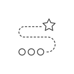 path to aim line outline icon vector