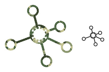 polygonal mosaic virus nodes icon in camouflage vector image