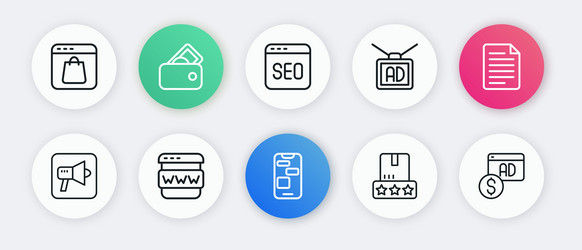 set line mobile 24 hours support file document vector image