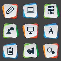 set of simple web icons vector image