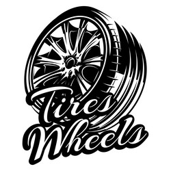 Wheel Rim and Tire Concept Vector Image