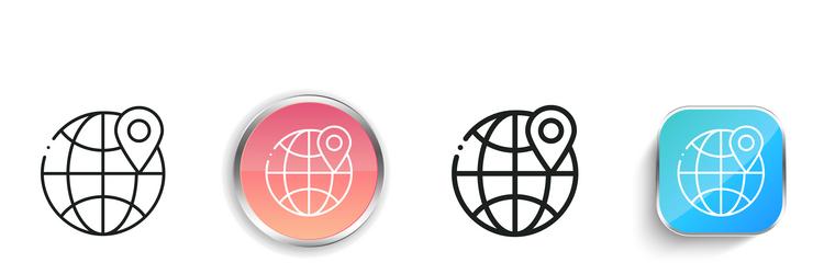 geolocation icon thin linear regular and button vector image