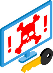 hacking attack icon isometric style vector image