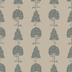handmade carved forest tree block print seamless vector image
