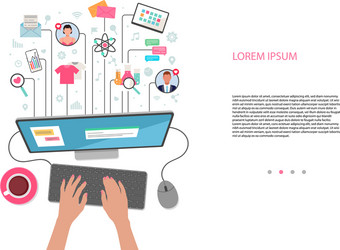 work on computer vector image