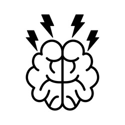 brain with lightning bolt vector image