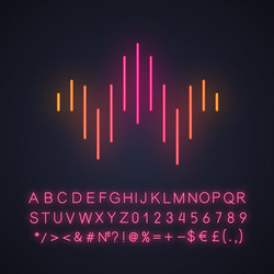 Dj sound wave neon light icon soundtrack playing vector