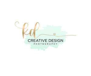 Elegant Initial 'KD' Brush Script Logo vector image