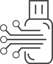 flash usb electronic circuit technology icon line vector