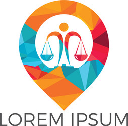 libra and map pointer logo design vector image