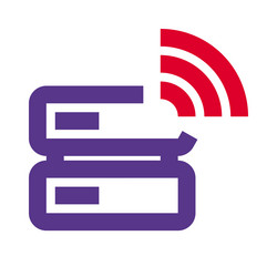 wireless data sharing through cloud server vector image