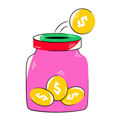 donation jar vector