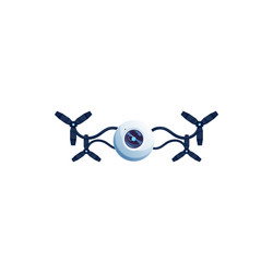 drone robot with camera and propellers isolated vector image