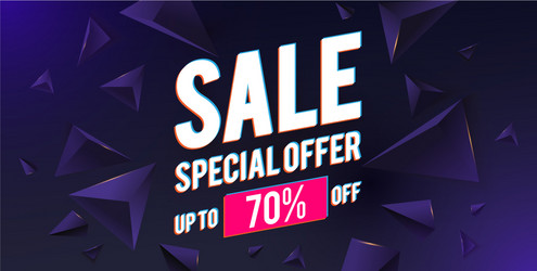 sale banner design template with realistic 3d vector