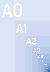 a series paper sizes with labels simple flat vector image