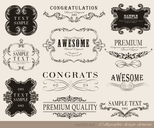 Calligraphic elements vintage Royalty Free Vector Image