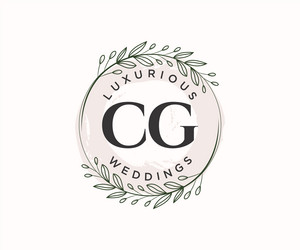 Cg initials letter wedding monogram logos Vector Image