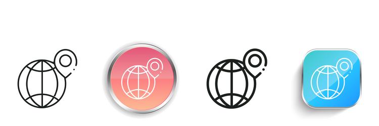 geolocation icon thin linear regular and button vector image