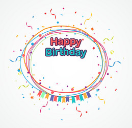 Happy birthday background with confetti vector