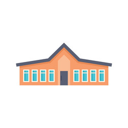 one storey house with large windows and a tiled vector image