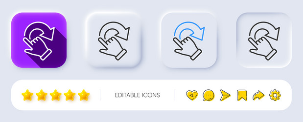 rotation gesture line icon slide arrow sign vector image