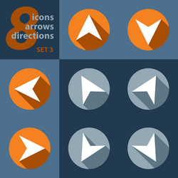 set of eight icons with arrows in all vector image