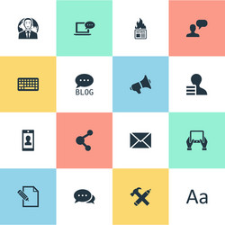 set of simple user icons vector image