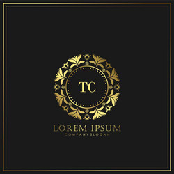 Tc Initial Letter Luxury Logo Template In Art Vector Image