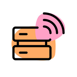 wireless data sharing through cloud server vector image