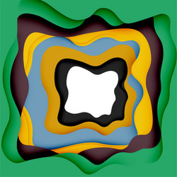 3d abstract background with cut shapes vector image